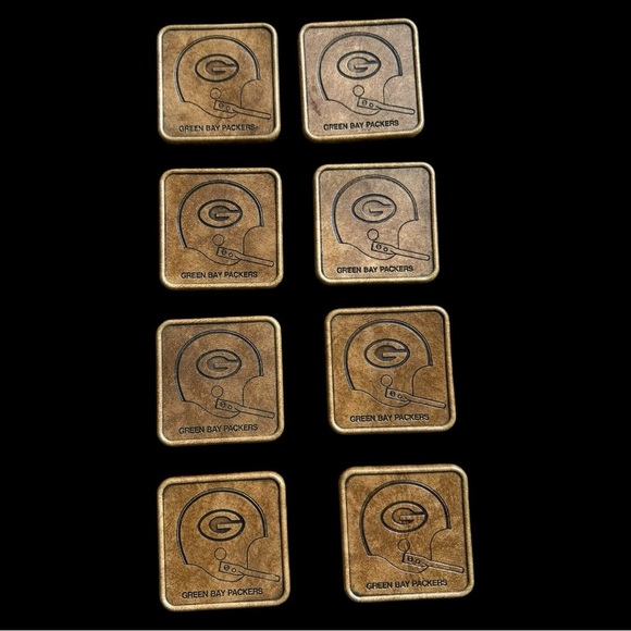 Vintage Matina Coasters Green Bay Packers Set of 8 - Picture 2 of 3